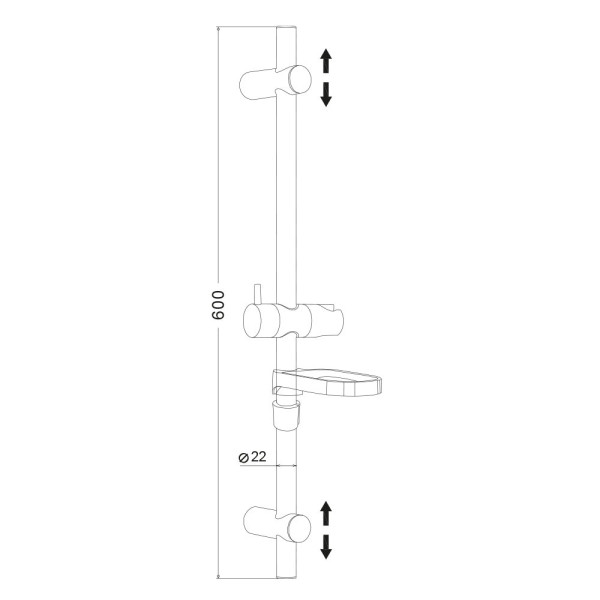 Душевая штанга Olive s KD07, хром. Фото 2