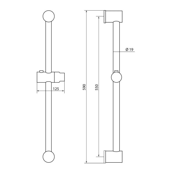 Душевая штанга Славен СЛ-ЗП-045, хром. Фото 2