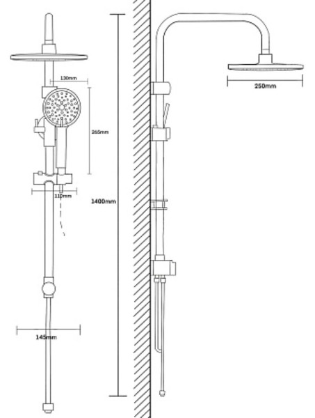 Душевая система, арт. VST1000-8 , VODA. Фото 2