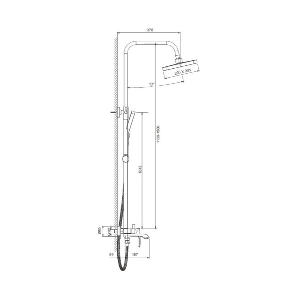 Душевая система BELZ B24507-5, золото. Фото 2
