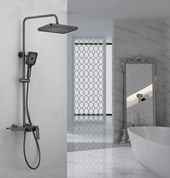 Душевая система BELZ B24572-3, оружейная сталь. Фото 3