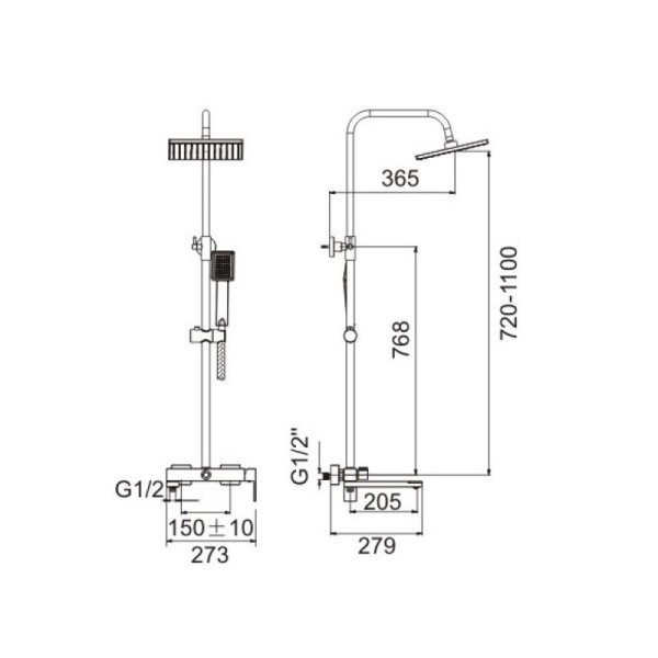 Душевая система BELZ B24613, хром. Фото 2