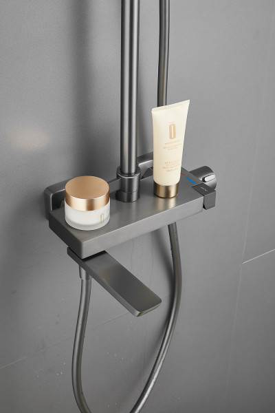 Душевая система BELZ B24672-3, оружейная сталь. Фото 3