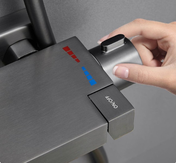 Душевая система BELZ B24672-3, оружейная сталь. Фото 4