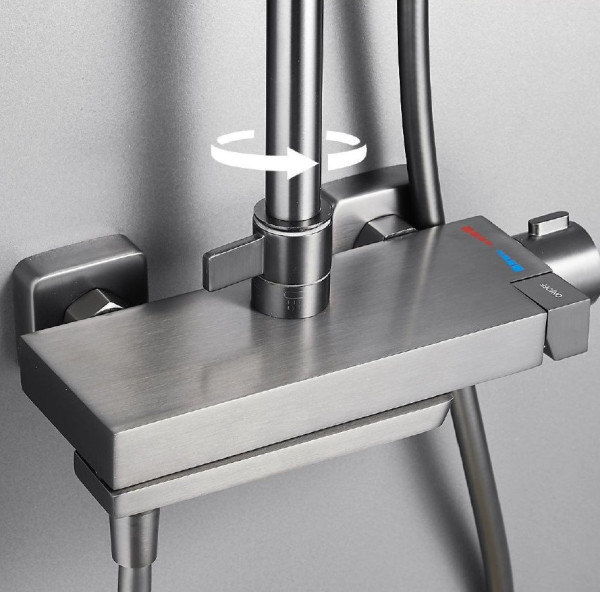 Душевая система BELZ B24672-3, оружейная сталь. Фото 5