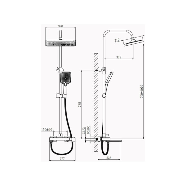 Душевая система BELZ B24672, хром. Фото 2