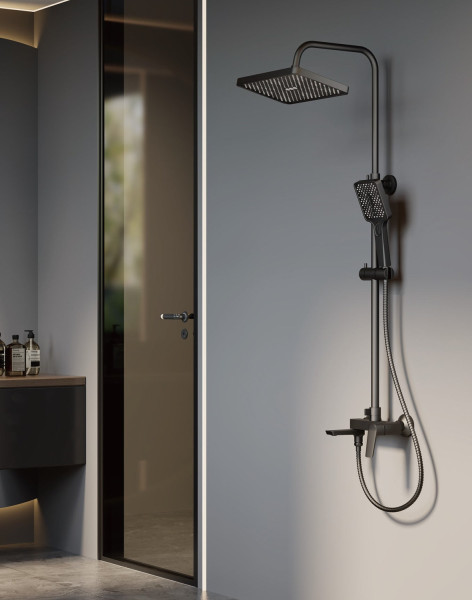 Душевая система BELZ B24715-3, оружейная сталь. Фото 3