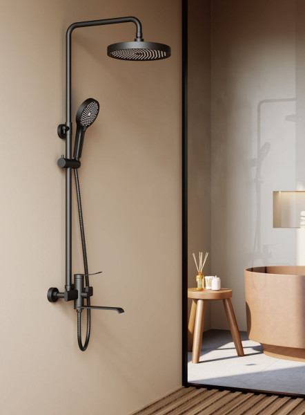 Душевая система BELZ B24812-3, оружейная сталь. Фото 3