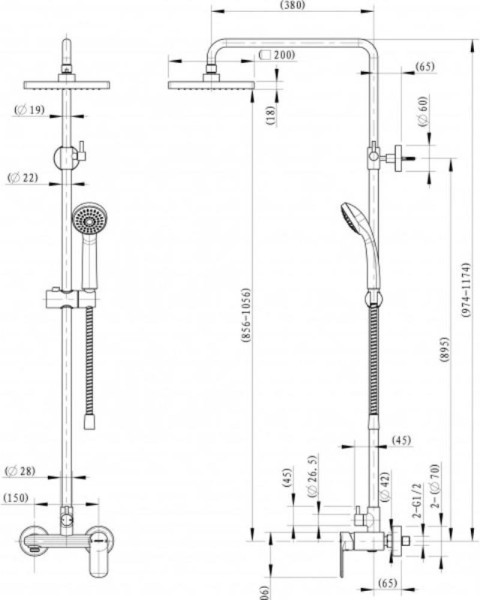 Душевая система Bravat Opal F9125183CP-A4-RUS, хром. Фото 2