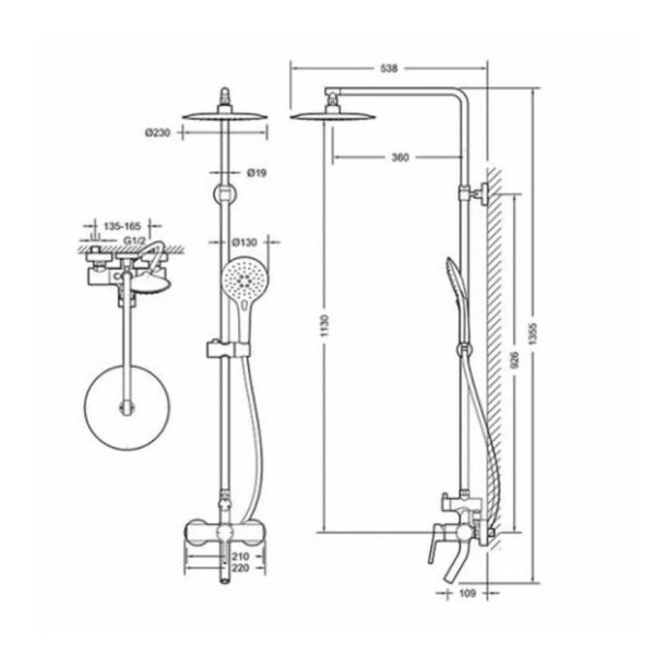 Душевая система Bravat Palace F6172217CP-A-RUS, хром. Фото 2