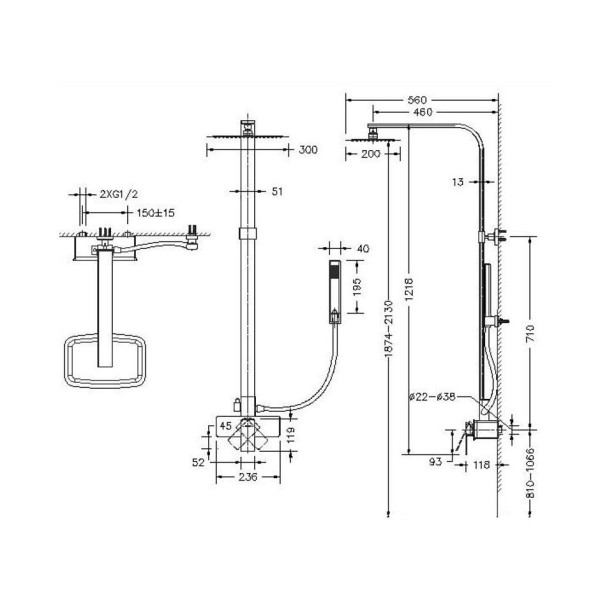Душевая система Bravat Phillis F956101C-A-ENG, хром. Фото 2