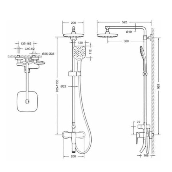 Душевая система Bravat SOURCE F6173218CP-A-ENG, хром. Фото 2