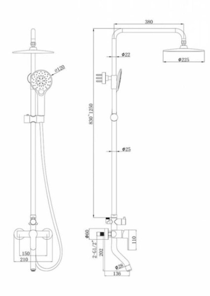Душевая система Bravat Stream F6334368CP-A-RUS, хром. Фото 2