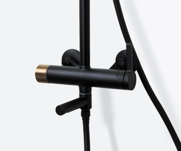 Душевая система Bronze de Luxe AVANTGARDE 2039RGB, черный/розовое золото. Фото 3