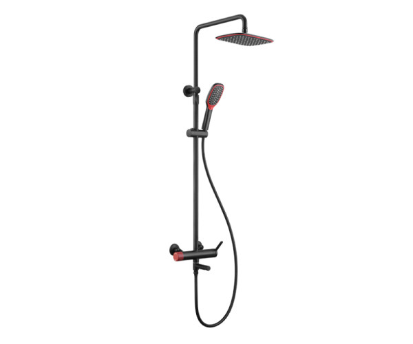 Душевая система Bronze de Luxe AVANTGARDE 2039RH, черный/красный. Фото 1