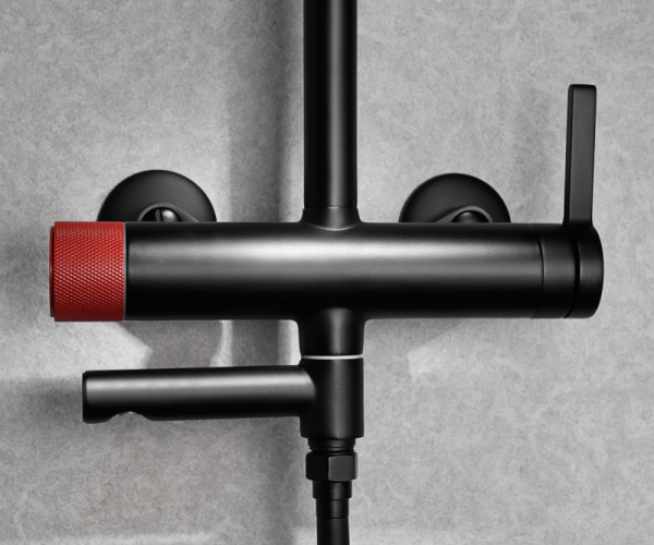 Душевая система Bronze de Luxe AVANTGARDE 2039RH, черный/красный. Фото 9