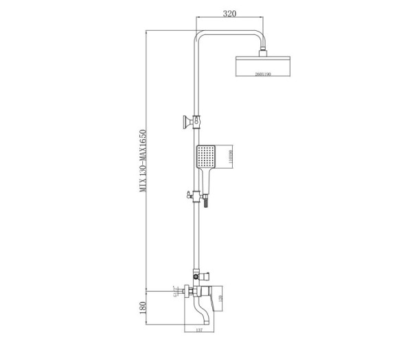 Душевая система Bronze de Luxe Element EL77/1CB, хром/черный. Фото 2