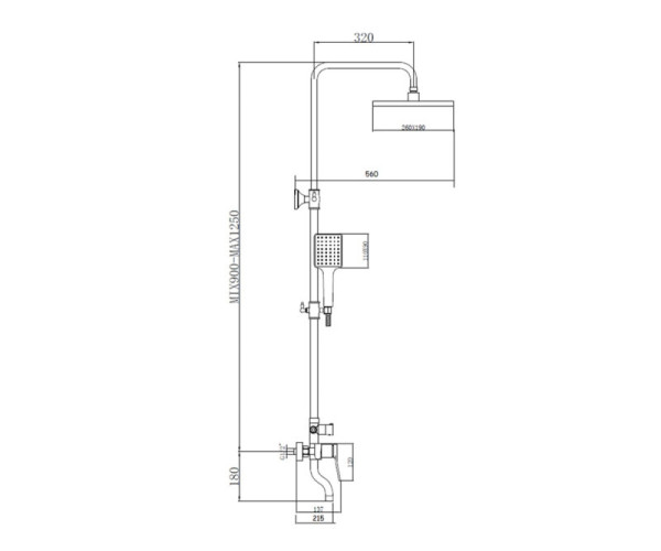Душевая система Bronze de Luxe Element EL77GB, матовое золото/черный. Фото 2