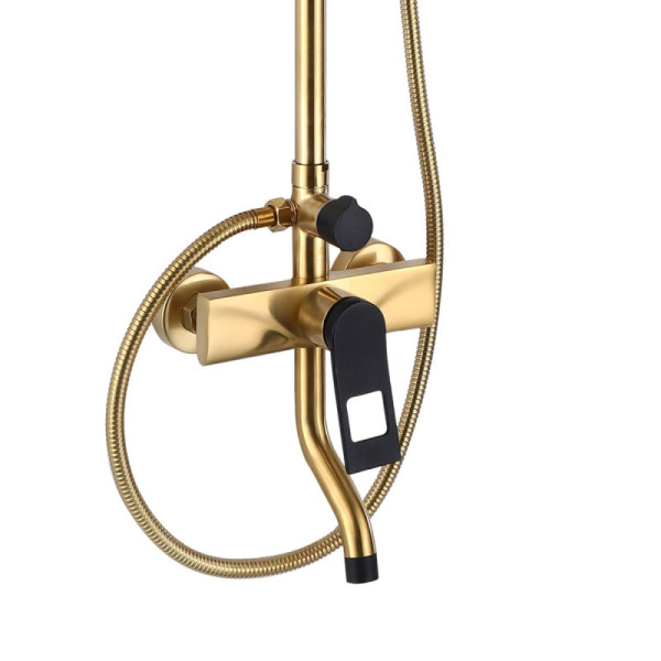 Душевая система Bronze de Luxe Element EL77GB, матовое золото/черный. Фото 3
