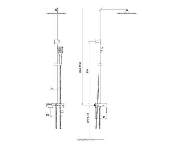 Душевая система Bronze de Luxe QUADRO LT919, хром. Фото 2