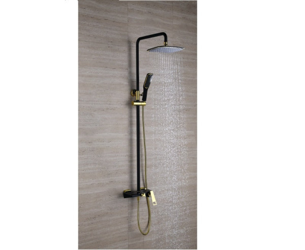 Душевая система Bronze de Luxe QUADRO LT919B, черный/золото. Фото 4