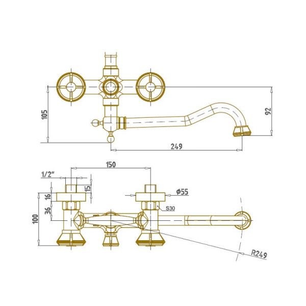 Душевая система Bronze de Luxe ROYAL 10121DDF, бронза. Фото 2
