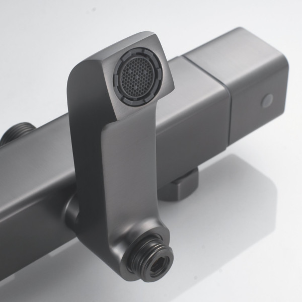 Душевая система c термостатом Shevanik S3096T, оружейная сталь. Фото 5