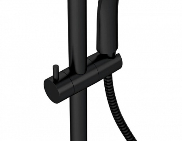 Душевая система Cersanit BRASKO BLACK (смеситель термостатический) 3 режима шланг 150 металл, черный. Фото 2