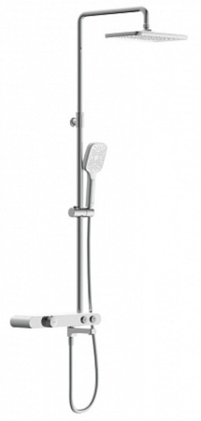 Душевая система Cersanit VIVO (смеситель термос. кнопочный) с изливом 3 режима шланг 150 PVC квадрат. Фото 1