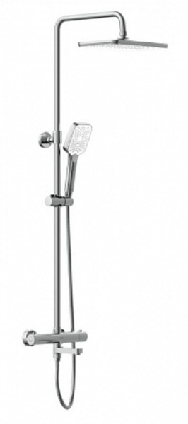 Душевая система Cersanit VIVO (смеситель термос.) с изливом 3 режима шланг 150 металл квадрат. Фото 1