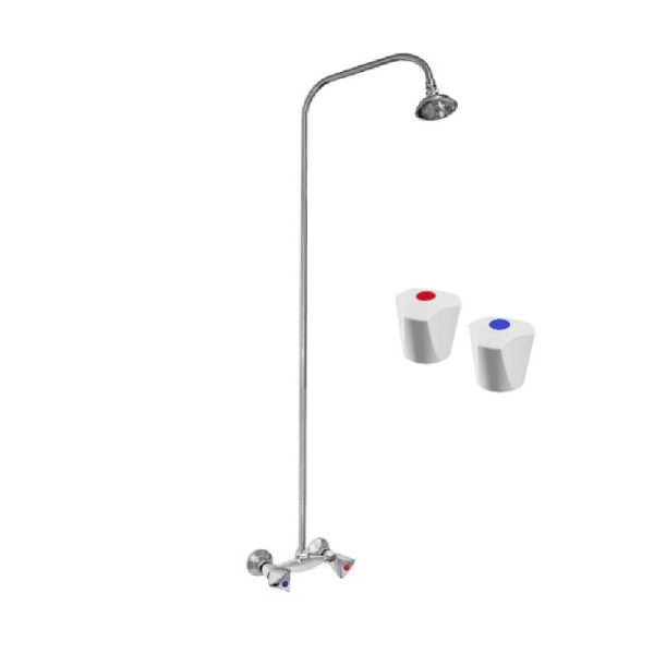 Душевая система ЦС-СМ 293-1/1 лит.корп. Бел.Пл.Мах, резин, с душевой стойкой. Фото 1