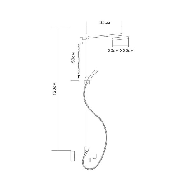 Душевая система D-Lin D10A02, хром. Фото 2