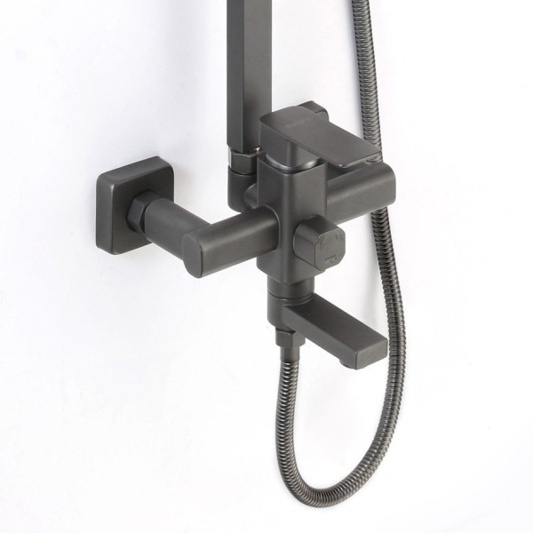 Душевая система D-Lin D10A03-S, оружейная сталь. Фото 3
