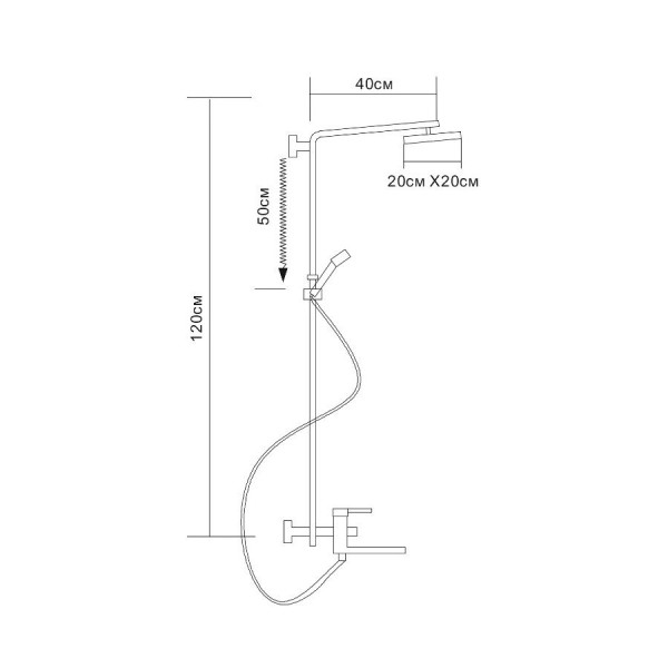 Душевая система D-Lin D10A11, хром. Фото 2