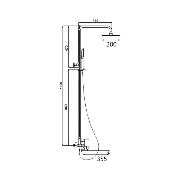 Душевая система D-Lin H10A23, сатин. Фото 2