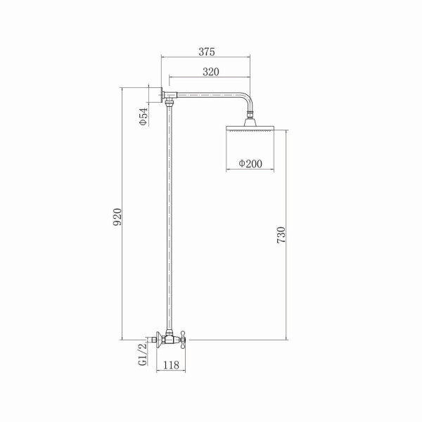 Душевая система FASHUN A2308, хром. Фото 2