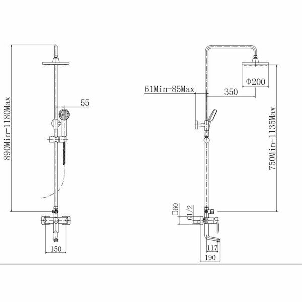 Душевая система FASHUN A2418, хром. Фото 2