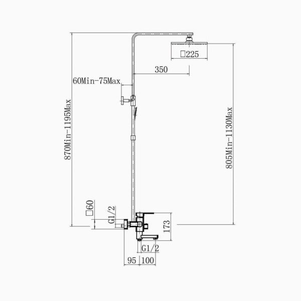 Душевая система FASHUN A2420, хром. Фото 2