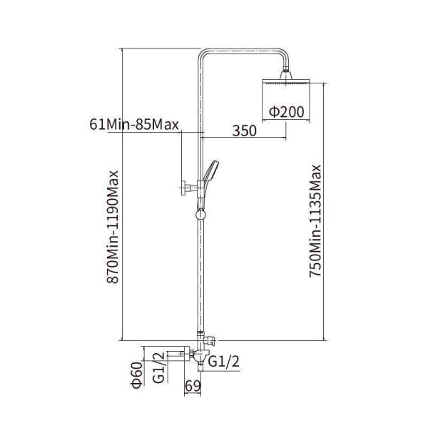 Душевая система FASHUN A2445, хром. Фото 2