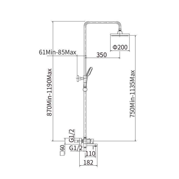 Душевая система FASHUN A2446, хром. Фото 2