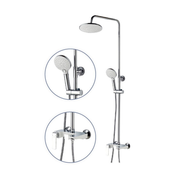 Душевая система FASHUN A2451-8, хром/белый. Фото 1