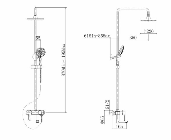 Душевая система FASHUN A2453, хром. Фото 2