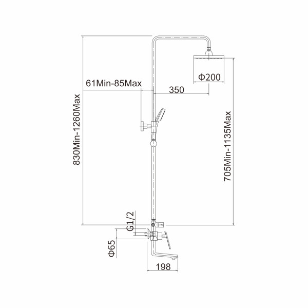 Душевая система FASHUN A2481-8, хром/белый. Фото 2