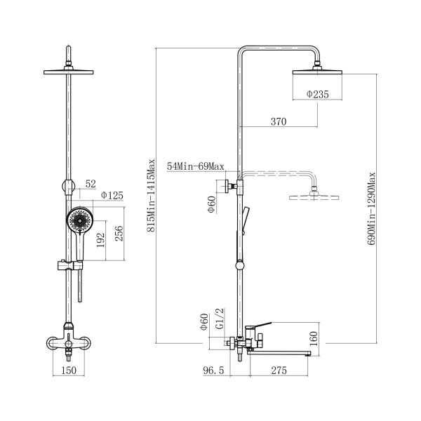 Душевая система FASHUN A2487, хром. Фото 2