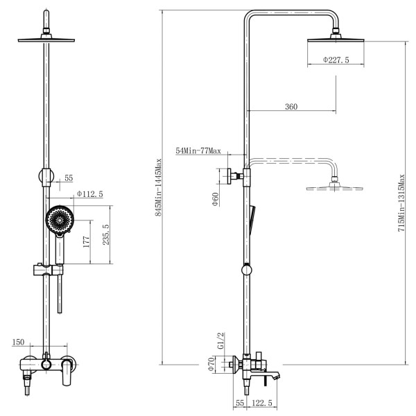 Душевая система FASHUN A2489, хром. Фото 2