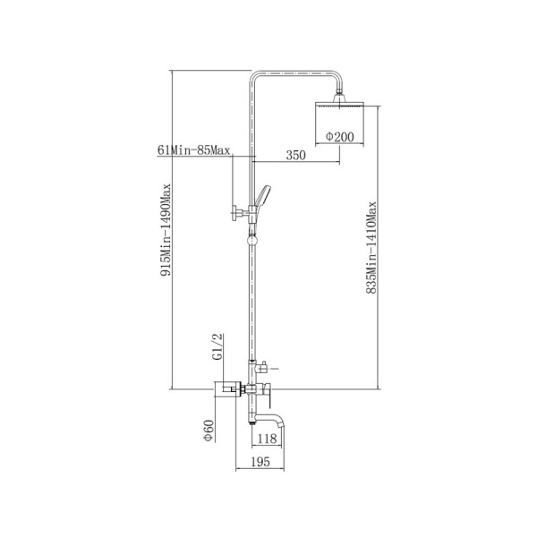 Душевая система FASHUN A52401-3, сатин. Фото 2