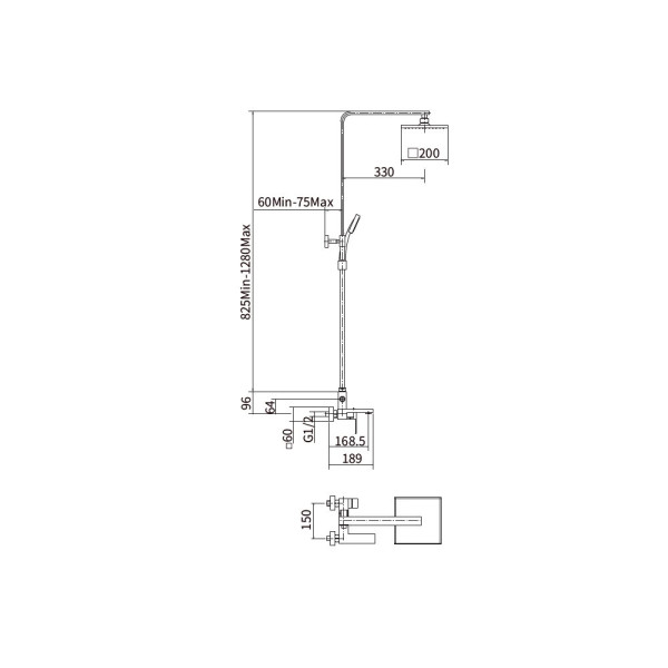 Душевая система FASHUN A52417, сатин. Фото 2