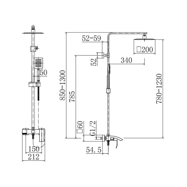 Душевая система FASHUN A52418-21, бронза. Фото 2