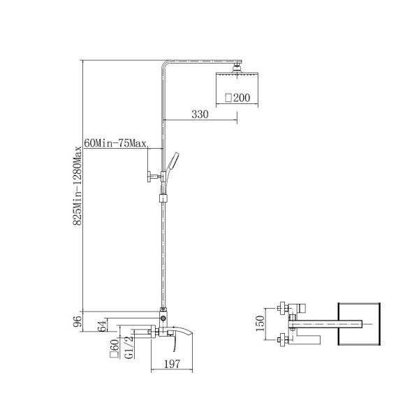 Душевая система FASHUN A52418-8, белый. Фото 2