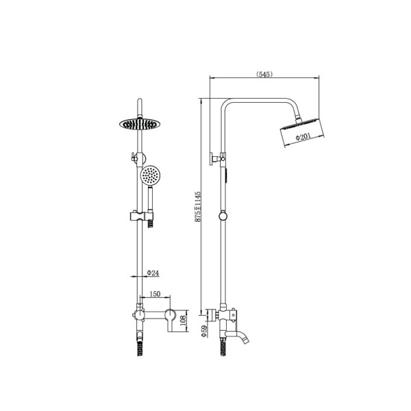 Душевая система FASHUN A52422, сатин. Фото 2